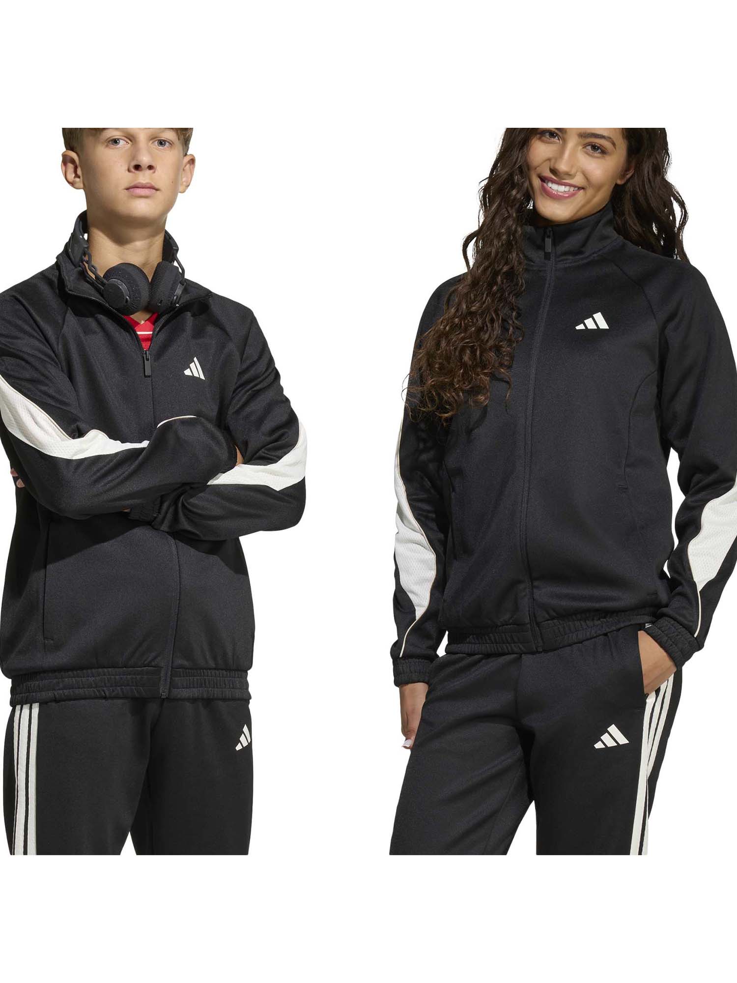 Felpa Adidas Stadium Track Jacket nera unisex bambino